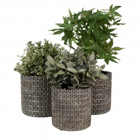 26TE0494S Indoor Planter Ø 11x12 cm Grey Stone Flower Pot