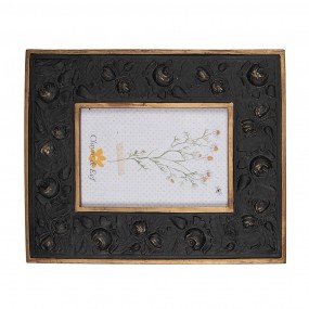 22F1065 Photo Frame 10x15 cm Black Gold colored Plastic Glass Rectangle Picture Frame