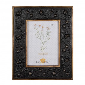 22F1066 Photo Frame 13x18 cm Black Gold colored Plastic Glass Rectangle Picture Frame