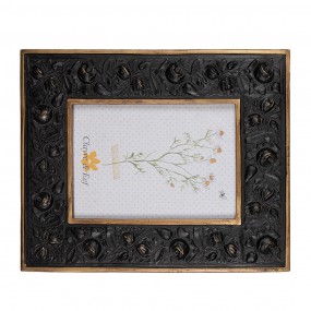 22F1066 Photo Frame 13x18 cm Black Gold colored Plastic Glass Rectangle Picture Frame