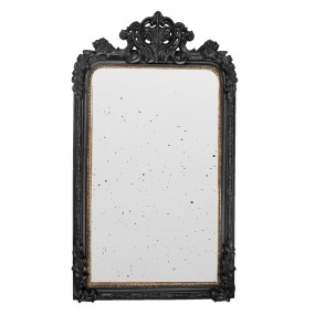 252S154 Mirror 90x158 cm Black Gold colored Wood Rectangle Large Mirror