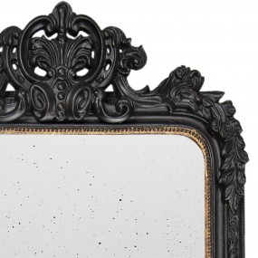 252S154 Spiegel 90x158 cm Schwarz Goldfarbig Holz Rechteck Großer Spiegel