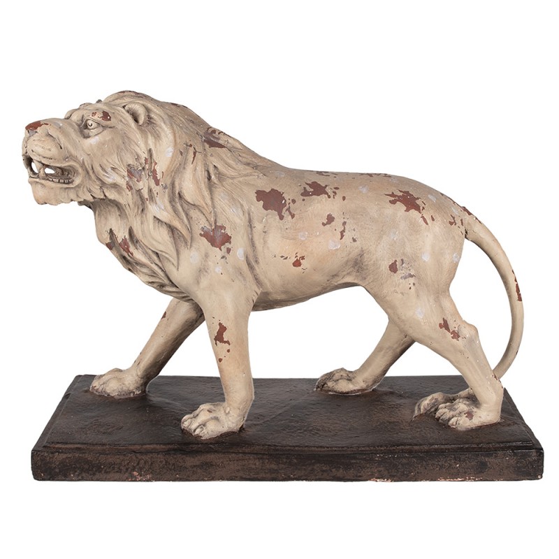 5MG0029 Figurine décorative Lion 55x23x40 cm Beige Marron Matériau céramique