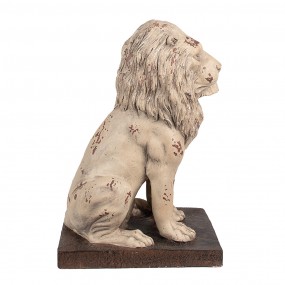 26MG0043 Figurine décorative Lion 30x23x45 cm Beige Marron Matériau céramique