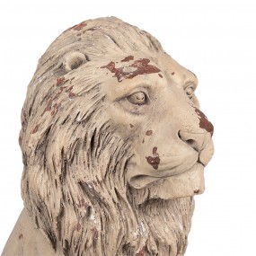 26MG0043 Figurine décorative Lion 30x23x45 cm Beige Marron Matériau céramique