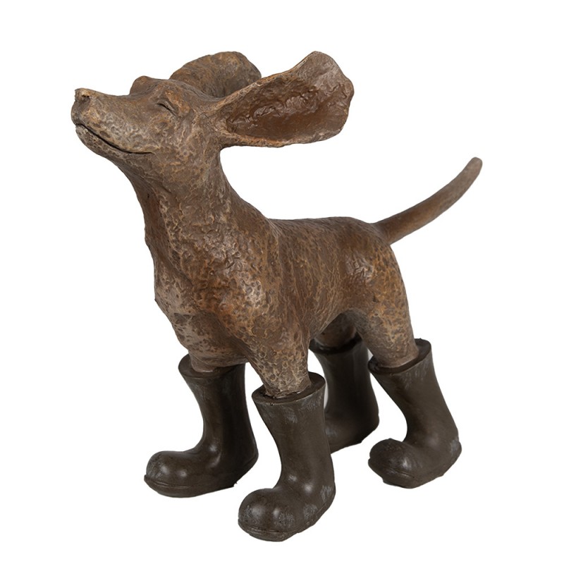 6PR5064 Decorative Figurine Dog 29x10x23 cm Brown Green Polyresin