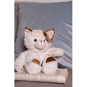 2TW0588 Stuffed toy Cat 30 cm Beige Plush