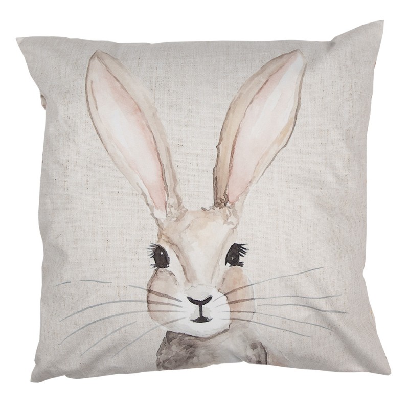 RUB22 Cushion Cover 45x45 cm Beige Polyester Rabbit Pillow Cover