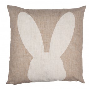 2RUB24 Housse de coussin 45x45 cm Beige Polyester Lapin Housse de coussin décorative