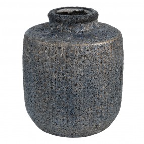 26CE1428 Vase Ø 16x18 cm Grey Blue Ceramic Decorative Vase