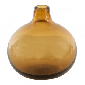 26GL3453 Vase Ø 11x11 cm Marron Verre Rond Vase en verre