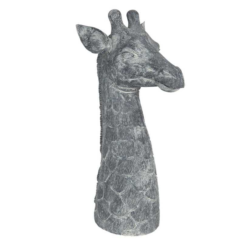 6PR3200 Figurine Girafe 24x22x47 cm Gris Blanc Polyrésine Accessoires de maison