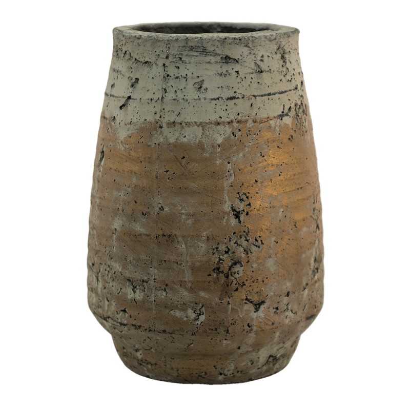6TE0427 Vase Ø 19x27 cm Copper colored Concrete Round Decorative Vase