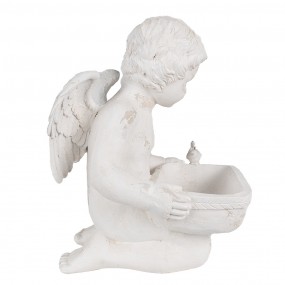 26MG0042 Statuetta decorativa Angelo 36x39x51 cm Bianco Materiale ceramico