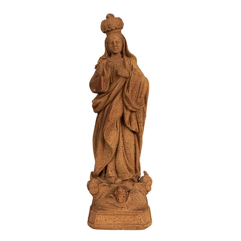6PR4061 Statuetta decorativa Maria 19 cm Marrone Poliresina Scultura religiosa