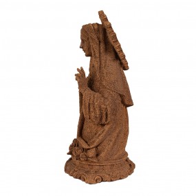 26PR4062 Figurine décorative Marie 28 cm Marron Polyrésine Sculpture religieuse