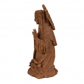 26PR4062 Statuetta decorativa Maria 28 cm Marrone Poliresina Scultura religiosa