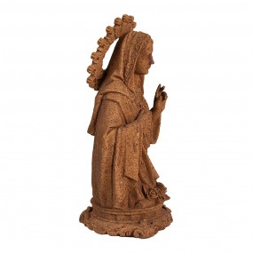 26PR4062 Statuetta decorativa Maria 28 cm Marrone Poliresina Scultura religiosa