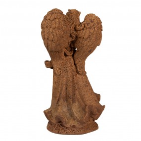 26PR4063 Figurine décorative Ange 23 cm Marron Polyrésine Sculpture religieuse