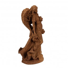 26PR4063 Statuetta decorativa Angelo 23 cm Marrone Poliresina Scultura religiosa