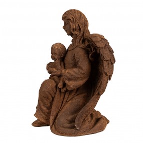 26PR4064 Figurine décorative Ange 18 cm Marron Polyrésine Sculpture religieuse