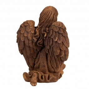 26PR4064 Figurine décorative Ange 18 cm Marron Polyrésine Sculpture religieuse