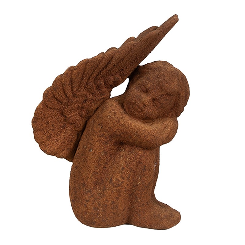 6PR4065 Decorative Figurine Angel 15 cm Brown Polyresin Religious sculpture