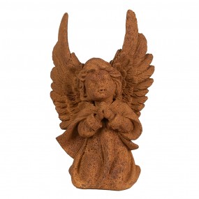 26PR4066 Dekorationsfigur Engel 19 cm Braun Polyresin Religiöse Skulptur