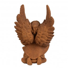 26PR4066 Figurine décorative Ange 19 cm Marron Polyrésine Sculpture religieuse