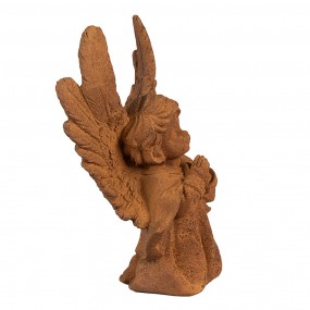 26PR4066 Dekorationsfigur Engel 19 cm Braun Polyresin Religiöse Skulptur