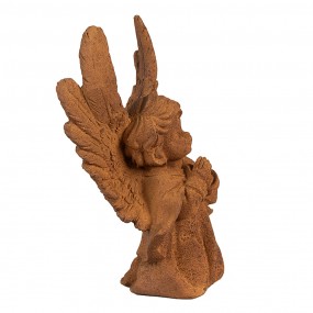 26PR4066 Figurine décorative Ange 19 cm Marron Polyrésine Sculpture religieuse