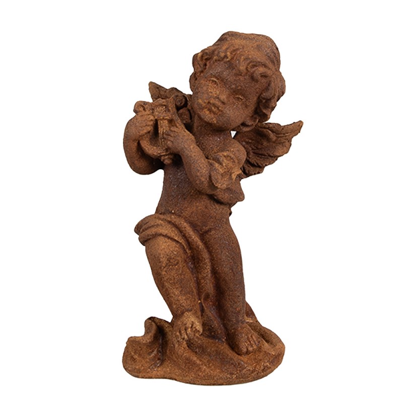 6PR4067 Figurine décorative Ange 14 cm Marron Polyrésine Sculpture religieuse