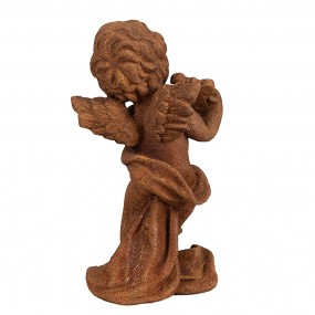 26PR4067 Figurine décorative Ange 14 cm Marron Polyrésine Sculpture religieuse