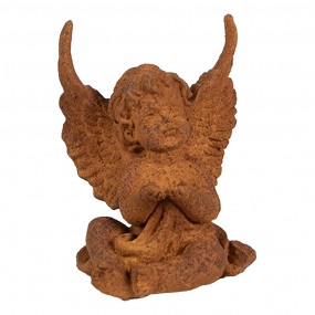 26PR4070 Dekorationsfigur Engel 12 cm Braun Polyresin Religiöse Skulptur