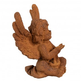 26PR4070 Figurine décorative Ange 12 cm Marron Polyrésine Sculpture religieuse