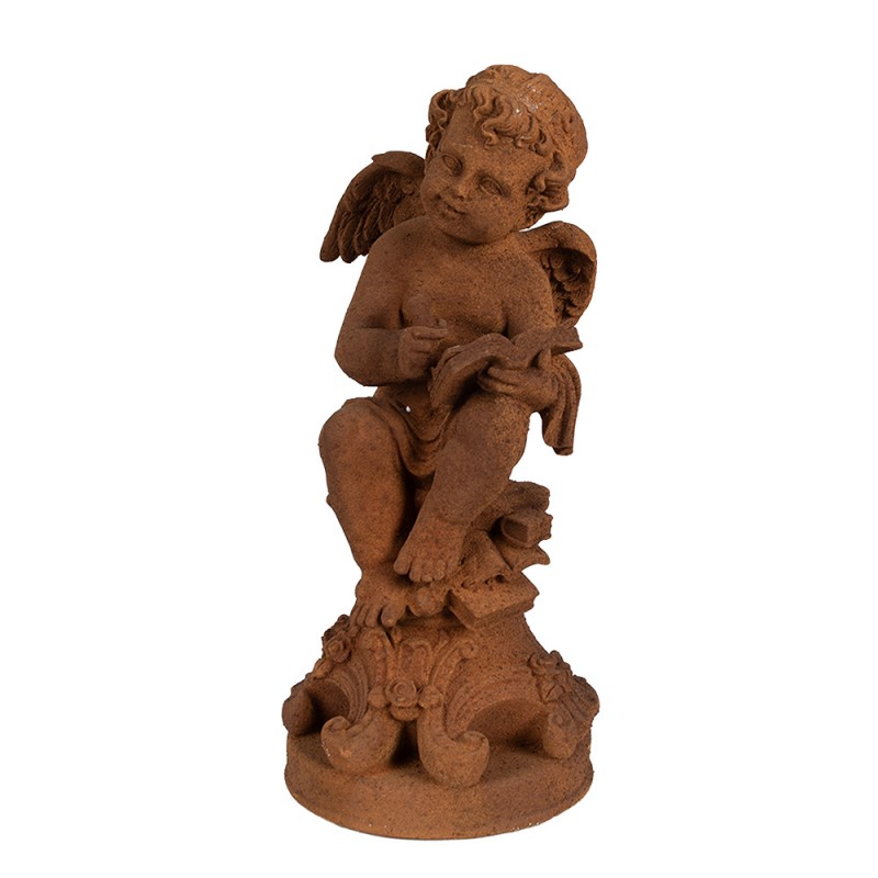 6PR4071 Figurine décorative Ange 36 cm Marron Polyrésine Sculpture religieuse