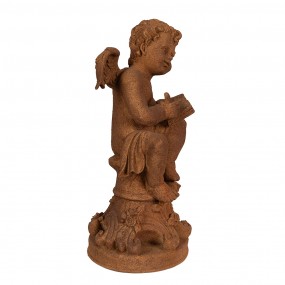 26PR4071 Figurine décorative Ange 36 cm Marron Polyrésine Sculpture religieuse