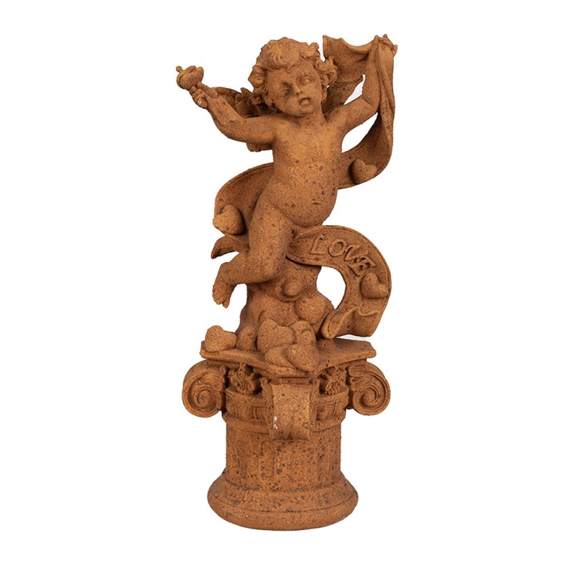 6PR4075 Figurine décorative Ange 30 cm Marron Polyrésine Sculpture religieuse