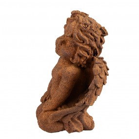 26PR4076 Dekorationsfigur Engel 11 cm Braun Polyresin Religiöse Skulptur