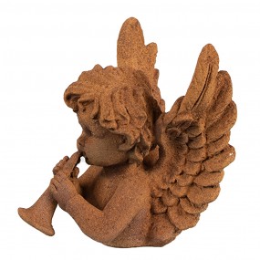 26PR4077 Dekorationsfigur Engel 12 cm Braun Polyresin Religiöse Skulptur