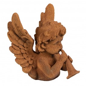 26PR4077 Decorative Figurine Angel 12 cm Brown Polyresin Religious sculpture