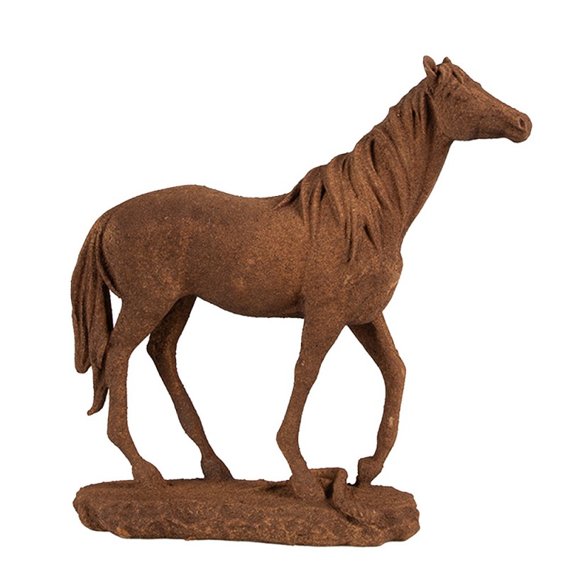 6PR4078 Statuetta decorativa Cavallo 21x7x21 cm Marrone Poliresina
