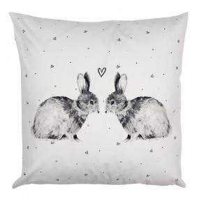2BSL22 Cushion Cover 45x45 cm White Polyester Rabbit Pillow Cover