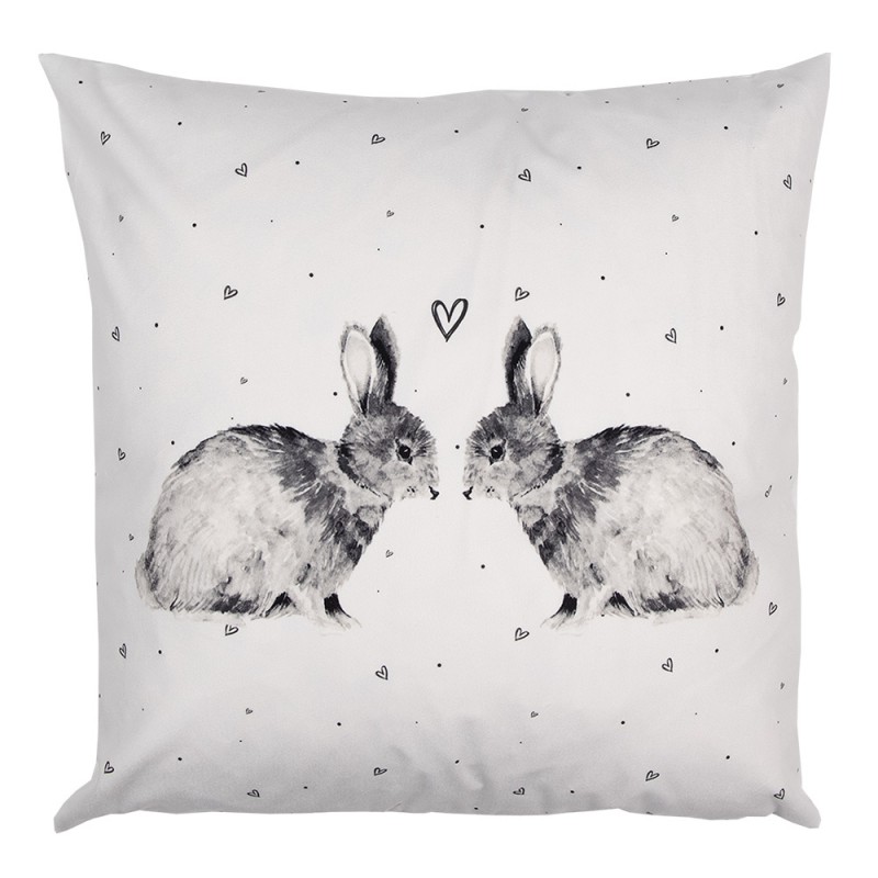 BSL22 Cushion Cover 45x45 cm White Polyester Rabbit Pillow Cover