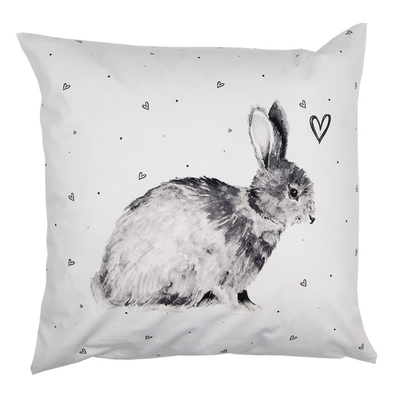 BSL23 Cushion Cover 45x45 cm White Polyester Rabbit Pillow Cover