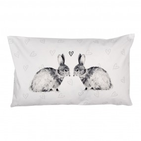 2BSL36 Cushion Cover 30x50 cm White Polyester Rabbits Pillow Cover