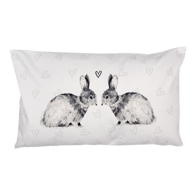 BSL36 Cushion Cover 30x50 cm White Polyester Rabbits Pillow Cover