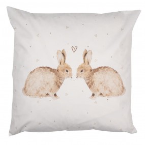 2BSLC22 Cushion Cover 45x45 cm White Polyester Rabbits Pillow Cover