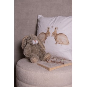 2BSLC22 Cushion Cover 45x45 cm White Polyester Rabbits Pillow Cover