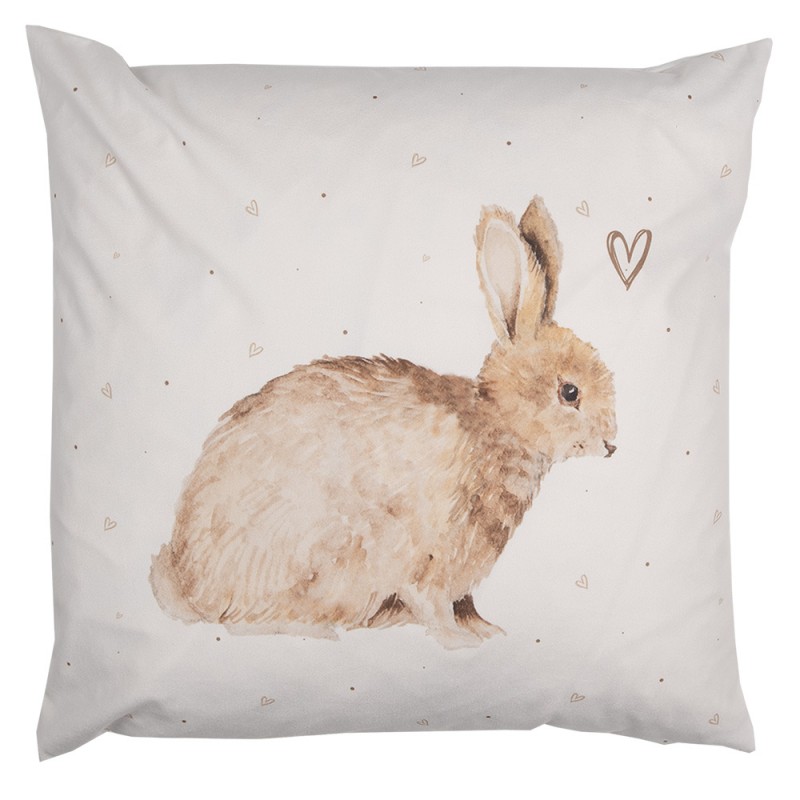 BSLC23 Cushion Cover 45x45 cm White Polyester Rabbit Pillow Cover